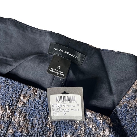 New Women’s Club Monaco Brocade Puff Sleeve Blouse Size 12 - Picture 3 of 10